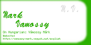 mark vamossy business card